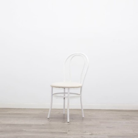 Silla colectividad en blanco con asiento en napel
