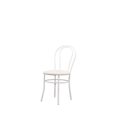 Silla colectividad en blanco con asiento en napel