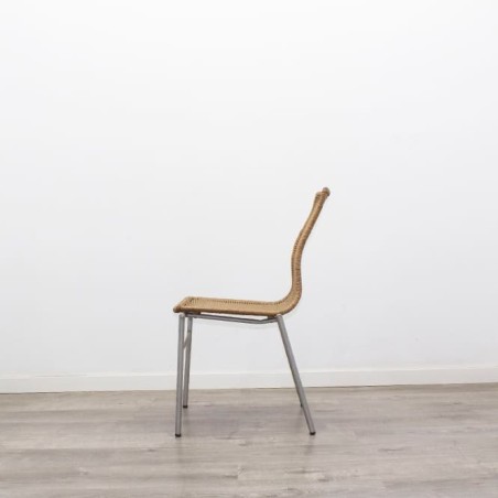 Silla colectividad con asiento y respaldo en mimbre