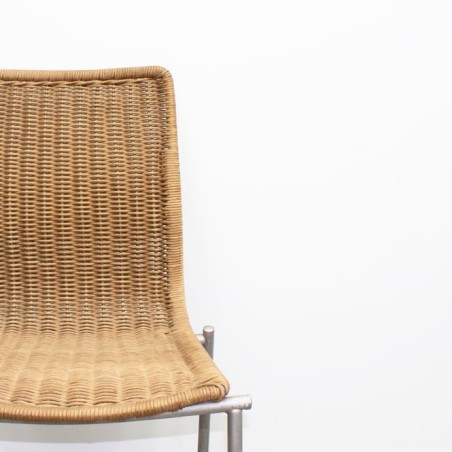 Silla colectividad con asiento y respaldo en mimbre