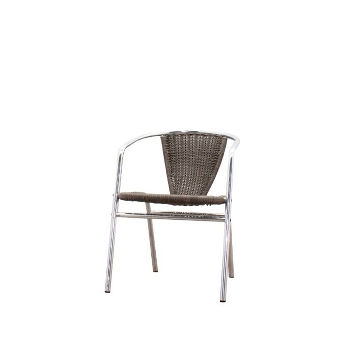 Silla colectividad con asiento y respaldo en mimbre cromada