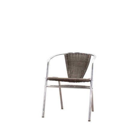 Silla colectividad con asiento y respaldo en mimbre cromada