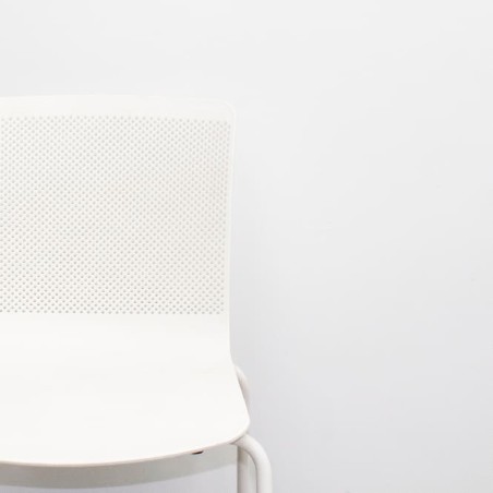 Silla colectividad con asiento y respaldo en PVC blanca