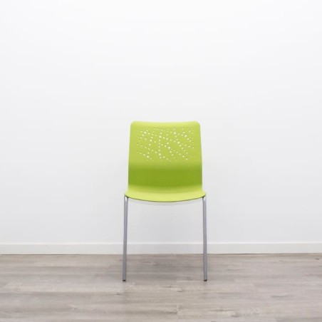 Silla colectividad en polipropileno rojo, verde o naranja-Mercaoficina
