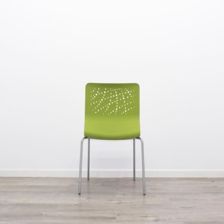 Silla colectividad en polipropileno rojo, verde o naranja-Mercaoficina