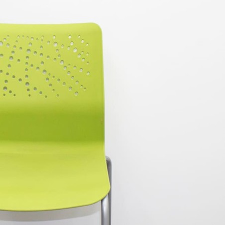Silla colectividad en polipropileno rojo, verde o naranja-Mercaoficina