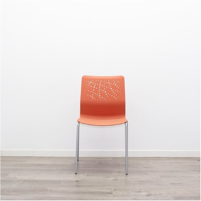 Silla colectividad en polipropileno rojo, verde o naranja-Mercaoficina