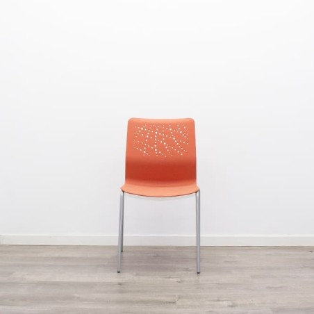 Silla colectividad en polipropileno rojo, verde o naranja-Mercaoficina