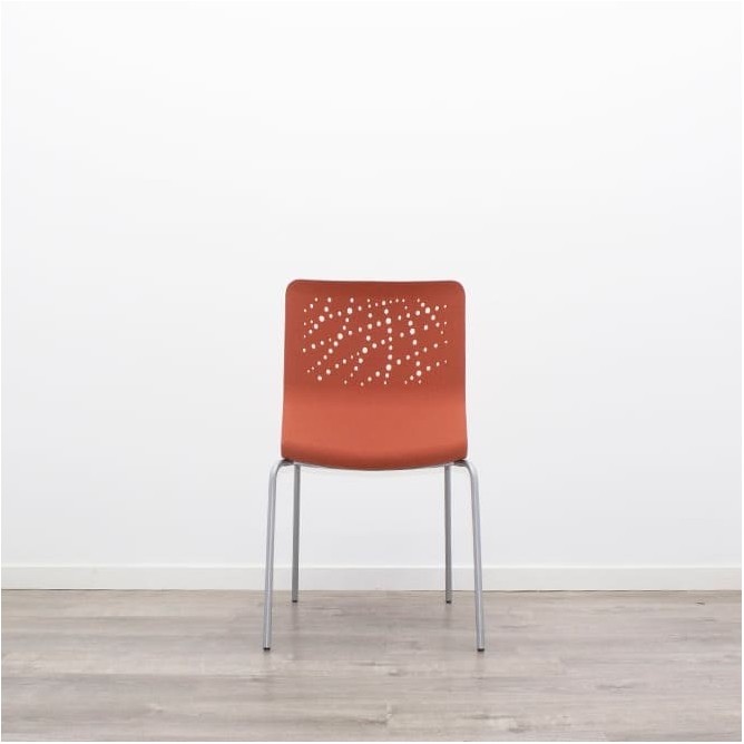Silla colectividad en polipropileno rojo, verde o naranja-Mercaoficina