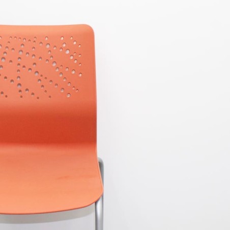 Silla colectividad en polipropileno rojo, verde o naranja-Mercaoficina