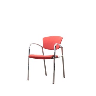 Silla confidente verde o roja con estructura cromada