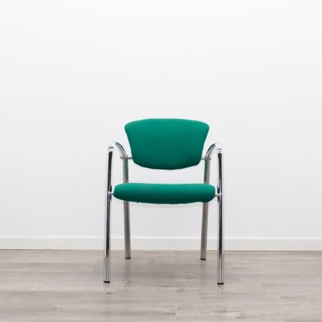 Silla confidente verde o roja con estructura cromada - Mercaoficina