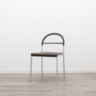 Silla confidente pvc marrón grisáceo 2