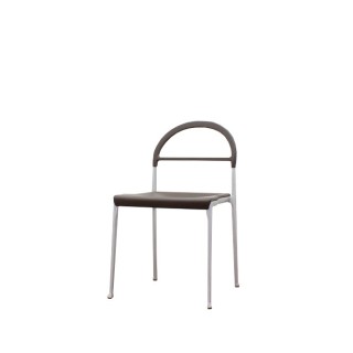 Silla confidente pvc marrón grisáceo