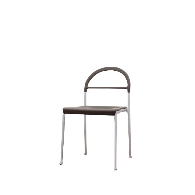 Silla confidente pvc marrón grisáceo