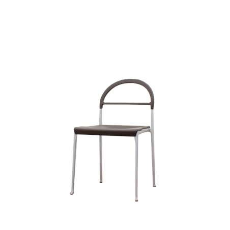 Silla confidente pvc marrón grisáceo