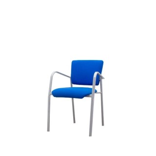 Silla confidente azul y estructura gris