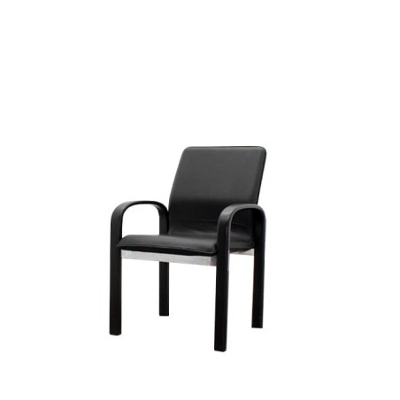 Silla confidente en napel negro y estructura de madera
