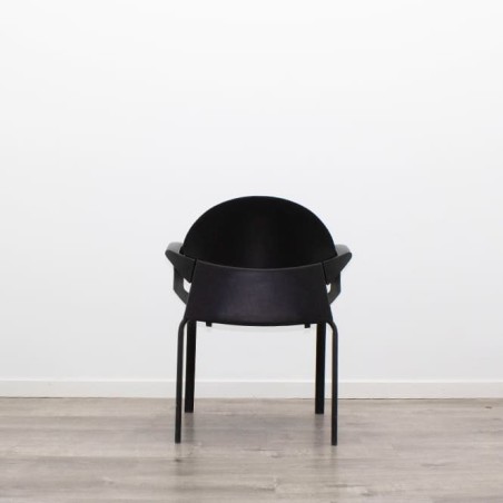 Silla confidente de 4 patas tapizada en gris- Mercaoficina