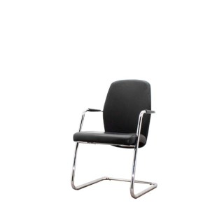 Silla confidente respaldo trasero de madera en napel negro