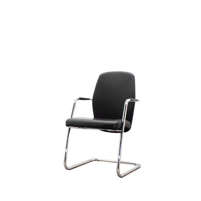 Silla confidente respaldo trasero de madera en napel negro