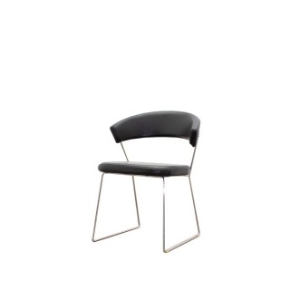 Silla confidente respaldo bajo en napel negro
