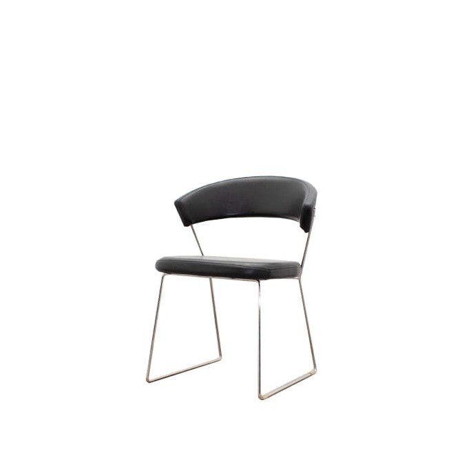 Silla confidente respaldo bajo en napel negro