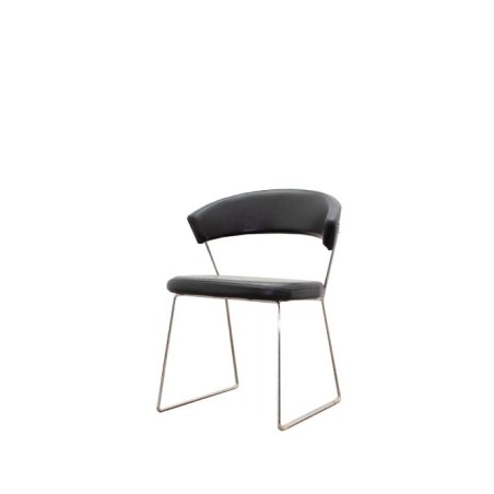 Silla confidente respaldo bajo en napel negro