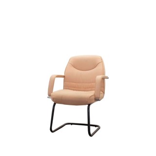 Silla confidente napel beige con base patín negra - Mercaoficina