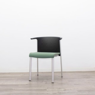 Silla confidente en verde y negro de 4 patas 2