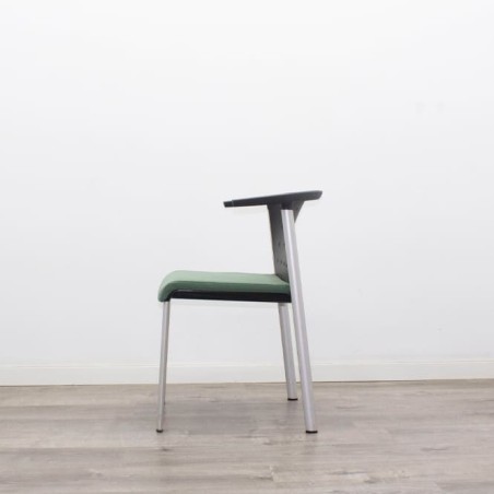 Silla confidente en verde y negro de 4 patas