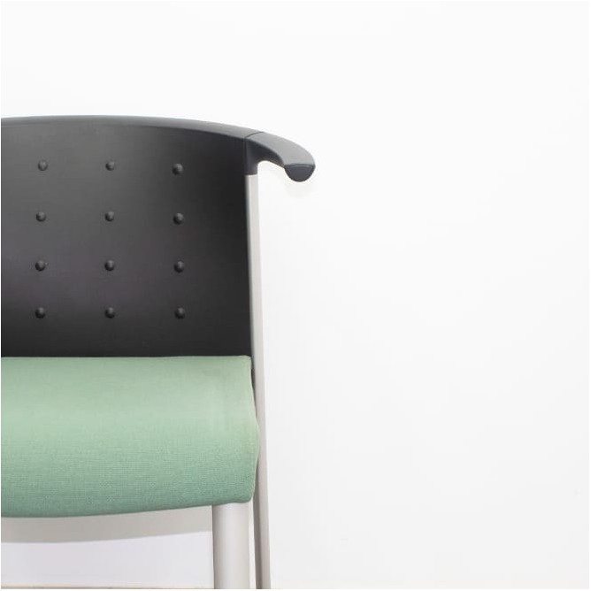 Silla confidente en verde y negro de 4 patas