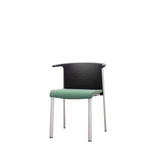 Silla confidente en verde y negro de 4 patas