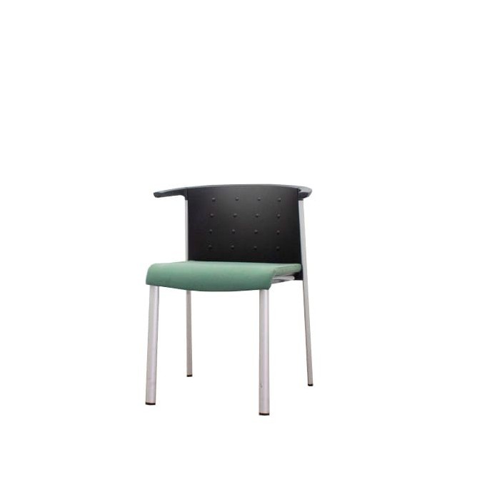 Silla confidente en verde y negro de 4 patas