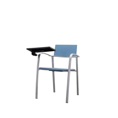 Silla confidente con pala de PVC azul