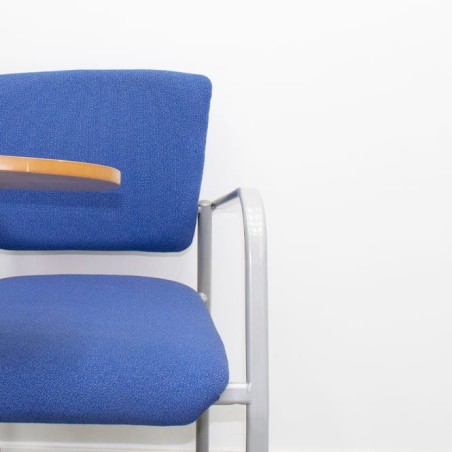 Silla confidente con pala tapizado azul