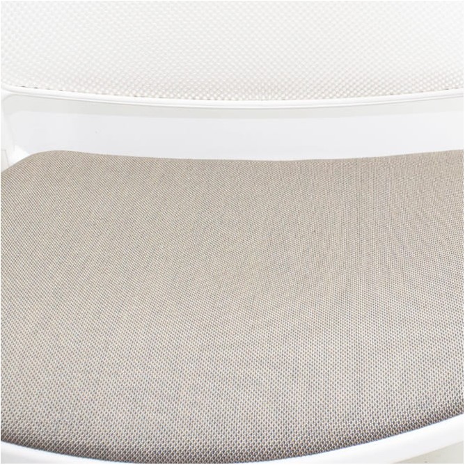 Silla confidente giratoria con topes en gris y blanco