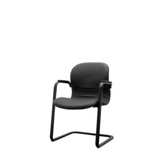 Silla confidente en napel negro base patín negra