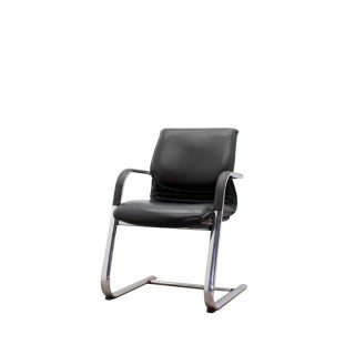 Silla confidente en napel negro y estructura cromado