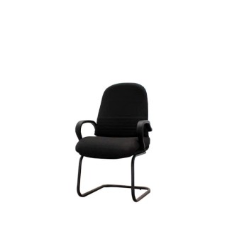 Silla confidente en tela negra y estructura negra