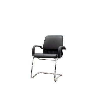 Silla confidente negra con respaldo y asiento en napel negro