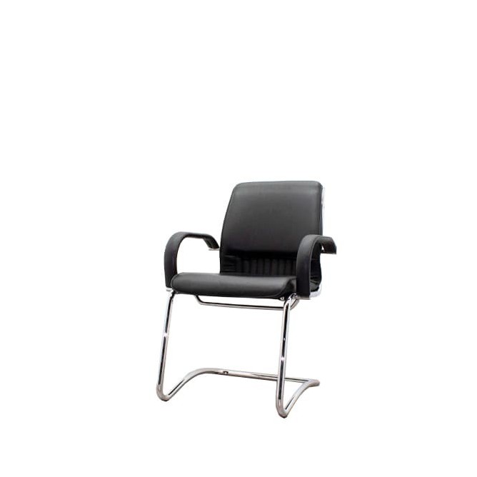 Silla confidente negra con respaldo y asiento en napel negro