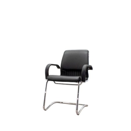 Silla confidente negra con respaldo y asiento en napel negro