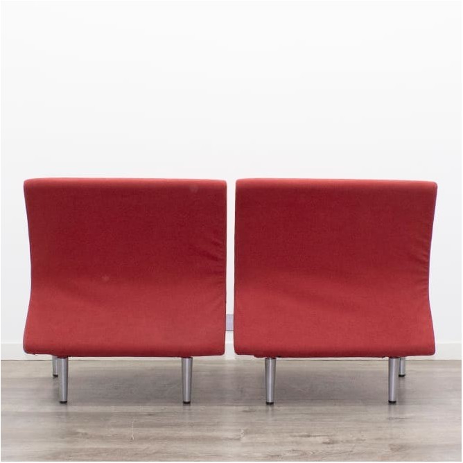 Bancada de 2 plazas tapizado rojo de 130cm