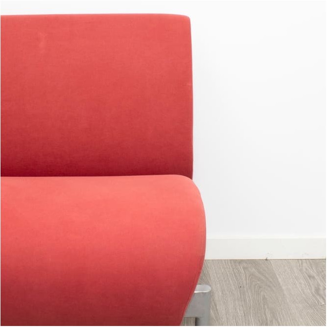 Bancada de 2 plazas tapizado rojo de 130cm