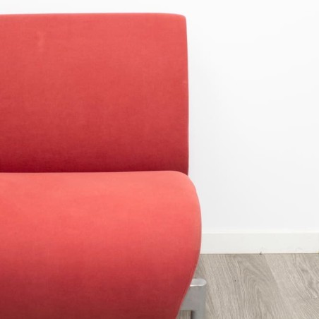 Bancada de 2 plazas tapizado rojo de 130cm