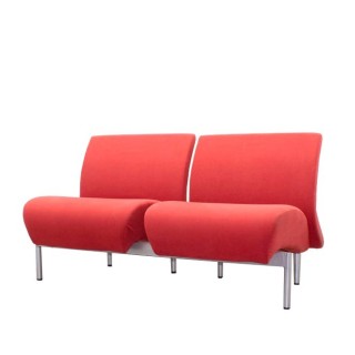 Bancada de 2 plazas tapizado rojo de 130cm
