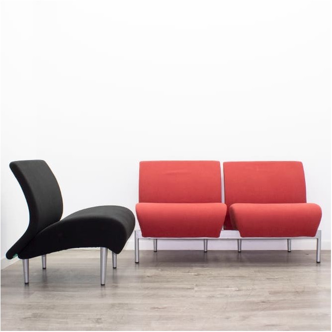 Sillón de espera negro sin brazos