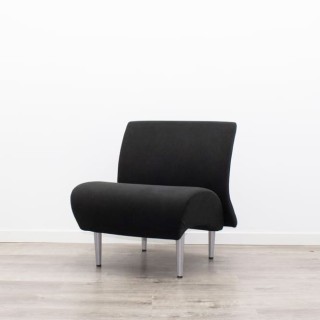 Sillón de espera negro sin brazos 2