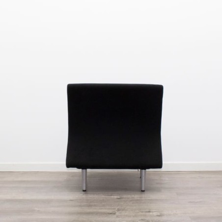 Sillón de espera negro sin brazos
